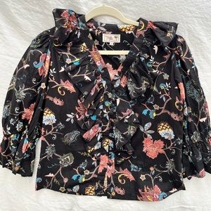 Mille black floral blouse